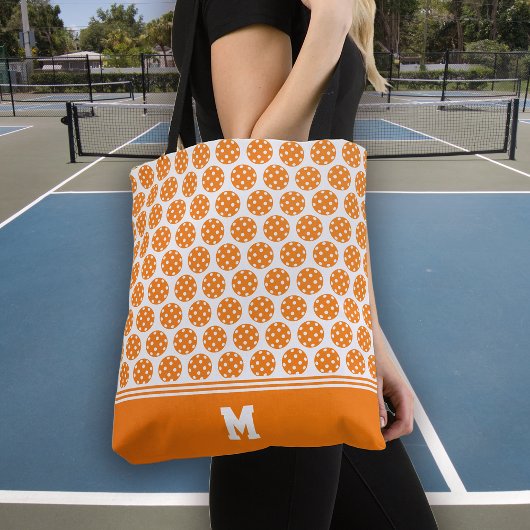Tote Bag Motif de Pickleball Orange