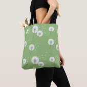 Tote Bag Motif de pissenlit sur l'arrière - plan vert (De près)