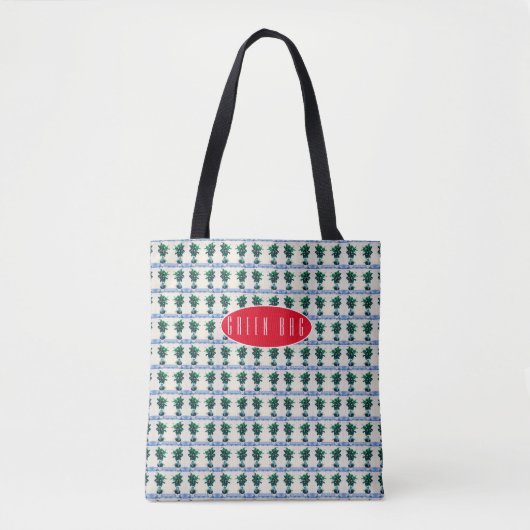 Tote Bag Motif de plante en pot (Devant)