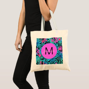 Tote Bag Motif de Plante Tropical Neon Pink Personnalisé