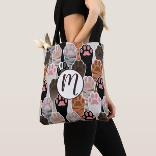 Tote Bag Motif de plusieurs pattes de chat