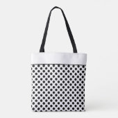 Tote Bag Motif de point de Polka noir et blanc Monogramme (Dos)