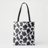 Tote Bag Motif de points de vache Poster de animal noir et  (Devant)