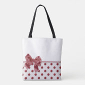 Tote Bag Motif de pois avec l'arc. monogramme (Dos)