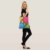 Tote Bag Motif de puzzle avec nom modifiable (Sur le modèle)