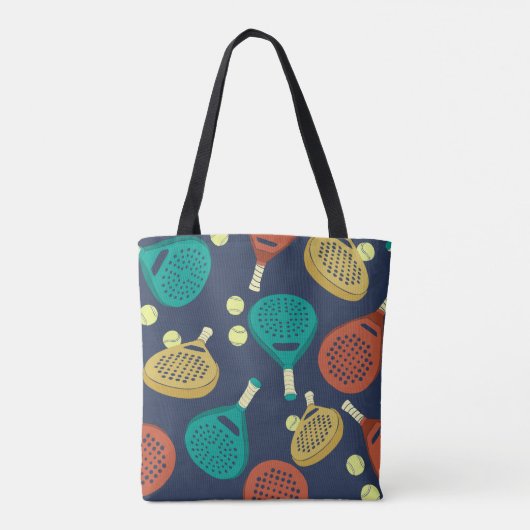 Tote Bag Motif de raquettes Padel avec initial (Dos)