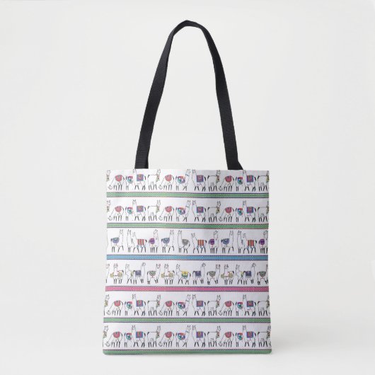 Tote Bag Motif de rayure de lama (Devant)