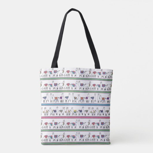Tote Bag Motif de rayure de lama (Dos)