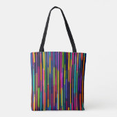 Tote Bag Motif de rayure verticale néon (Dos)