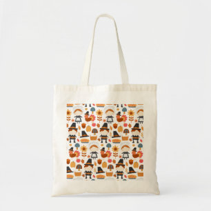 Tote Bag Motif de récolte de pèlerins d'action de grâce