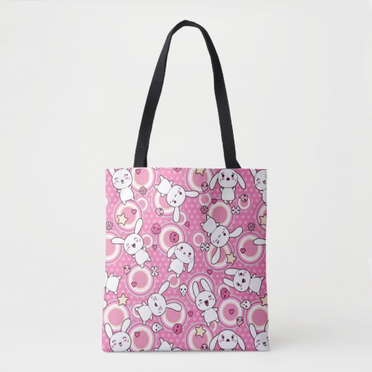 Tote Bag motif de rose de kawaii (Devant)