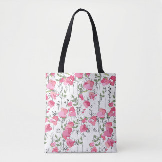 Tote Bag Motif de saison sans couture avec pois doux. Sans