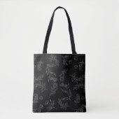 Tote Bag Motif de silhouette de fleurs (Devant)