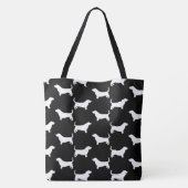 Tote Bag Motif de silhouettes de Basset Hound (Dos)