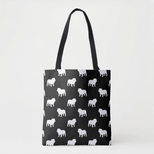 Tote Bag Motif de silhouettes de bouledogue (Devant)