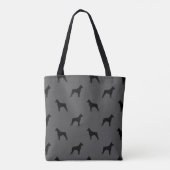 Tote Bag Motif de silhouettes de Pinscher miniature (Dos)