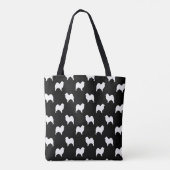 Tote Bag Motif de silhouettes de Samoyed (Dos)