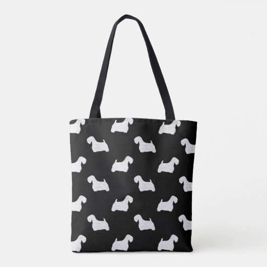 Tote Bag Motif de silhouettes de Sealyham Terrier (Dos)
