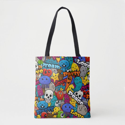 Tote Bag Motif de stickers lumineux (Devant)