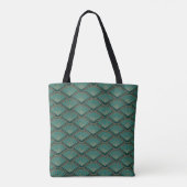 Tote Bag Motif de style Art déco en vert turquoise (Dos)