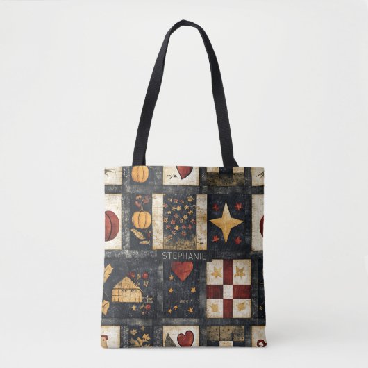 Tote Bag Motif de surface composée d'automne principal | Ré (Devant)