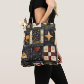 Tote Bag Motif de surface composée d'automne principal | Ré (De près)