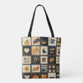 Tote Bag Motif de surface composée d'automne rustique | Pat (Dos)
