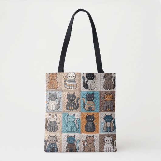Tote Bag Motif de surface composée de collection de chats (Devant)