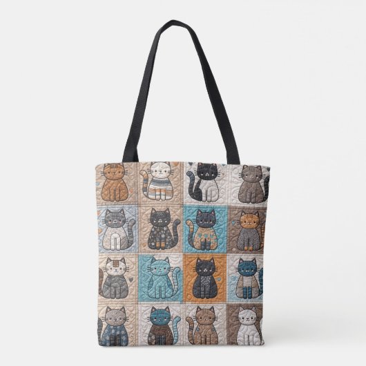 Tote Bag Motif de surface composée de collection de chats (Dos)