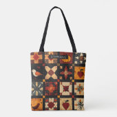 Tote Bag Motif de surface composée en Patchwork Automne Rus (Dos)