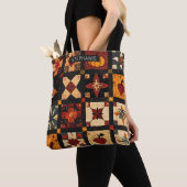Tote Bag Motif de surface composée en Patchwork Automne Rus (De près)