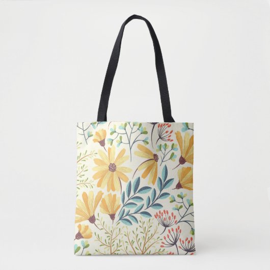 Tote Bag Motif de surface florale - Papier peint Abstrait é (Devant)