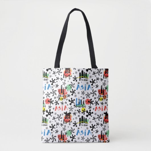 Tote Bag Motif de symboles de l'Asie | (Devant)