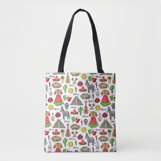 Tote Bag Motif de symboles du Mexique | (Devant)