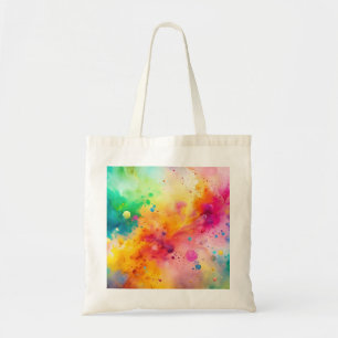 Tote Bag Motif de taches d'aquarelle abstraite vibrant