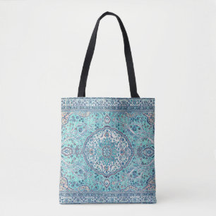 Tote Bag Motif de tapis bleu vintage