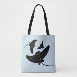Tote Bag Motif de tatouage Raie noire