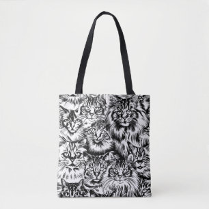 Tote Bag Motif de tête de chat