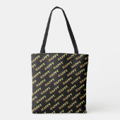 Tote Bag Motif de texte heureux (Dos)