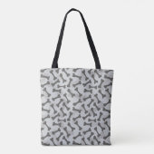 Tote Bag Motif de texture d'os à fond gris (Dos)
