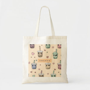 Tote Bag Motif de thé Boba Cute personnalisé