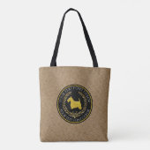 Tote Bag Motif de toile de jute de Terrier d'écossais (Dos)