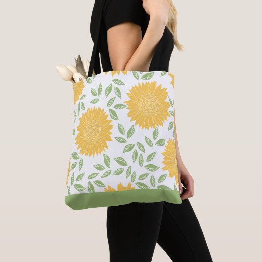 Tote Bag Motif de tournesol rustique (De près)