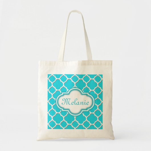 Tote Bag Motif de treillis bleu clair (Devant)