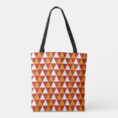 Tote Bag Motif de triangles blanc jaune rouge (Dos)