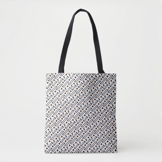 Tote Bag Motif de typographie de golf moderne (Devant)