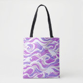 Tote Bag Motif de vague violette (Devant)