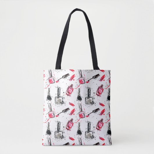 Tote Bag Motif de vernis à ongles d'aquarelle (Devant)