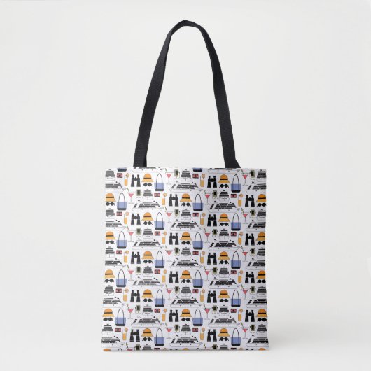 Tote Bag Motif de voyage de bateau de croisière moderne (Devant)