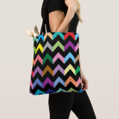 Tote Bag Motif de zigzag coloré (De près)